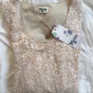 NWT Show Me Your MuMu Lace Fannie Flow Dress cream